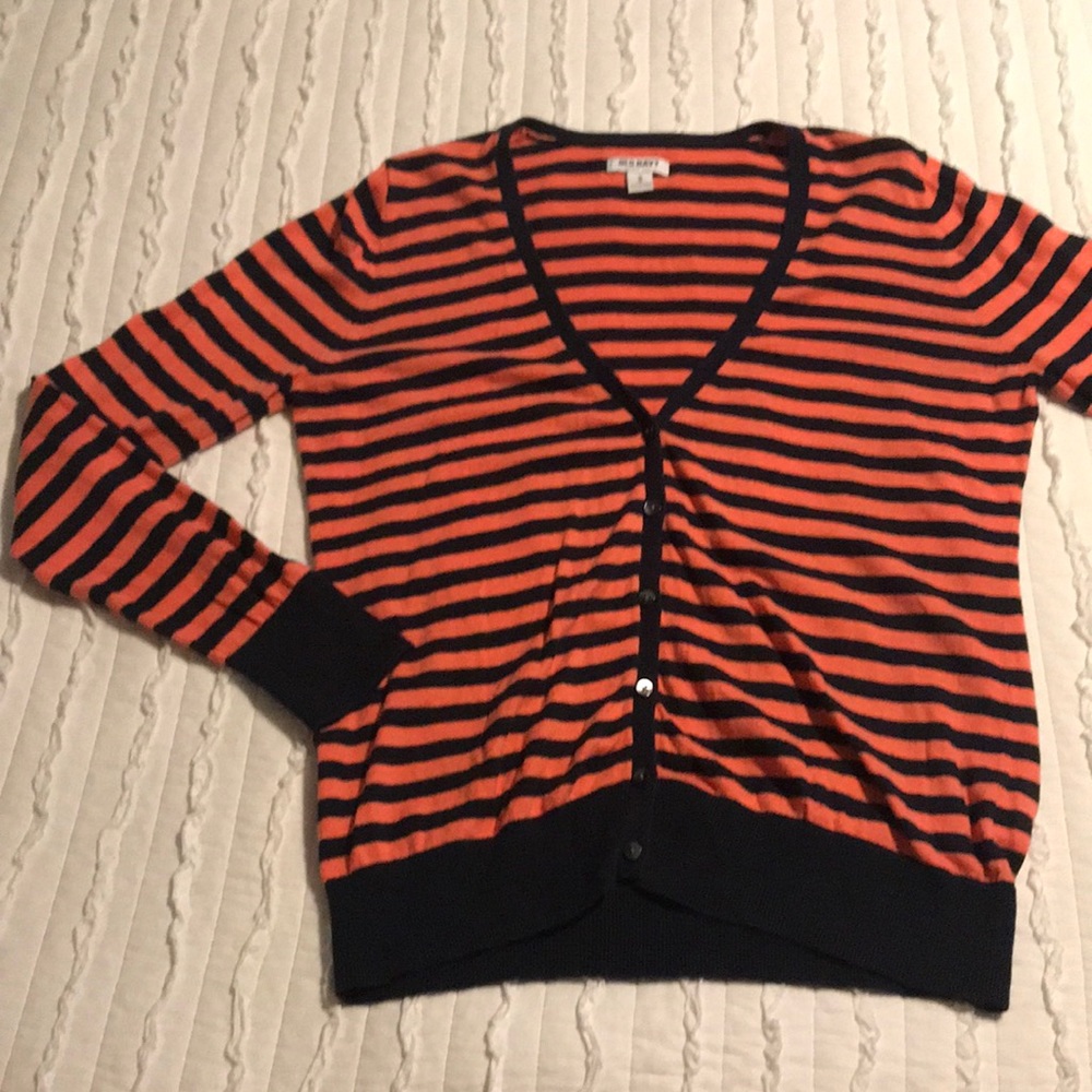 Old Navy orange & navy cardigan